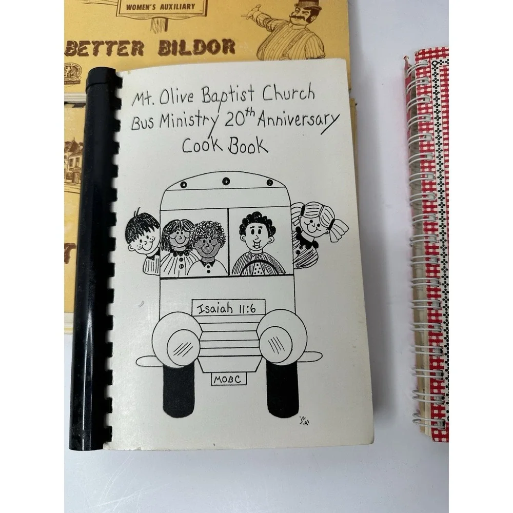 Vintage Church Community Spiral Bound Cookbooks Lot California Grange 1980s 5pc
